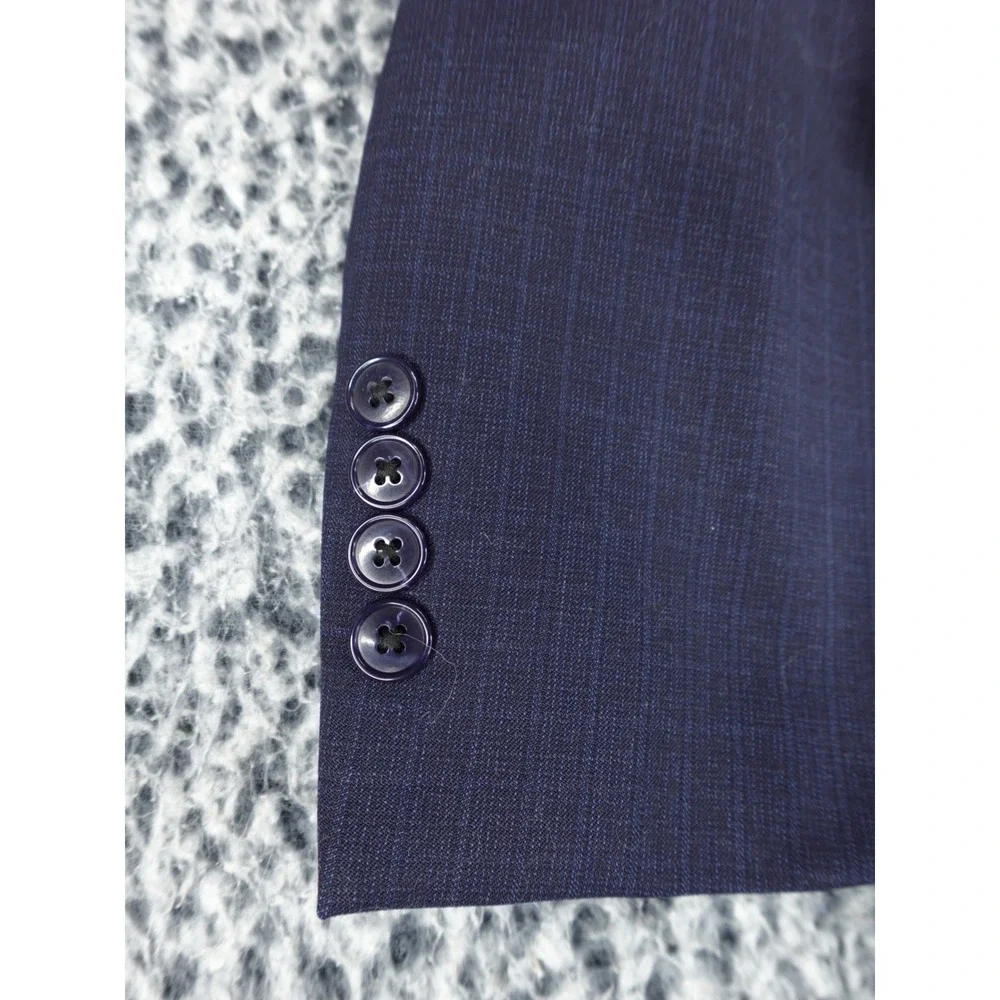 Jos. A. Bank Signature Gold‎ Blazer Mens 42R Blue Plaid Wool Two Button Jacket